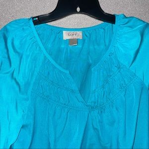 Loft teal sheer blouse